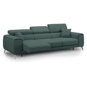 Comparateur de prix : Divani.store Fusion Canapé avec 3 assises coulissantes en tissu doux antitache T05 260 cm vert