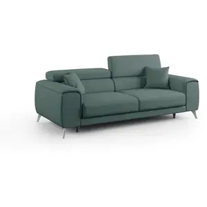 Comparateur de prix : Divani.store Fusion Canapé avec assises coulissantes en tissu doux antitache T05 215 cm vert