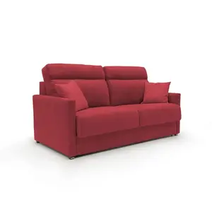 Divani.store Margot Canapé lit convertible - Rouge pas cher
