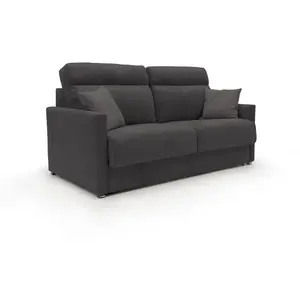 Divani.store Margot - Canapé lit convertible 156 cm Noir pas cher