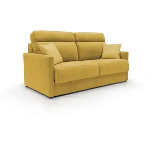 Comparateur de prix : Divani.store Canapé lit convertible en tissu imperméable 156 cm jaune