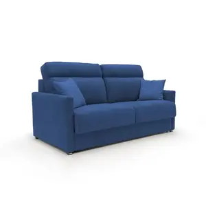 Divani.store Margot Canapé lit convertible - Bleu pas cher