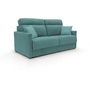 Divani.store Margot Canapé Lit Convertible - Bleu Canard pas cher
