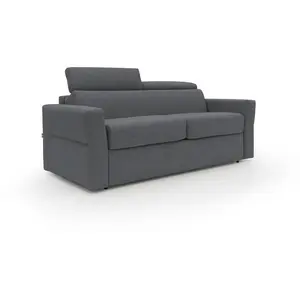 Divani.store Avalon Canapé lit avec matelas de 18 cm de haut en tissu imperméable T03 200 cm (140x197) anthracite pas cher