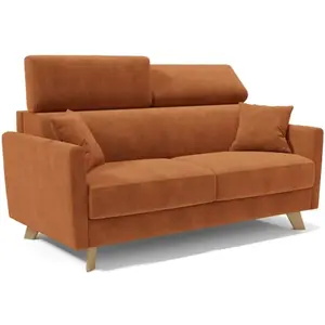 Comparateur de prix : Divani.store Canapé convertible avec têtières réglables 200 cm orange