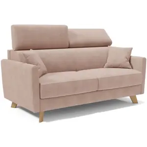 Comparateur de prix : Divani.store Canapé convertible avec têtières réglables 200 cm rose