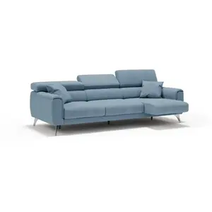 Divani.store Caravaggio Canapé 3 assises extensibles - Bleu Pastel pas cher