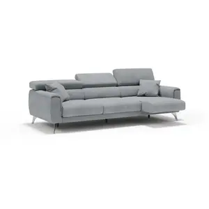 Divani.store Caravaggio - Canapé 3 assises extensibles - Gris clair
