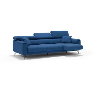 Comparateur de prix : Divani.store Caravaggio Canapé 3 assises extensibles en tissu imperméable T02 244 cm Bleu