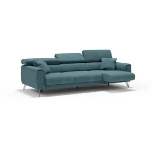 Divani.store Caravaggio Canapé 3 assises extensibles - Bleu Canard pas cher