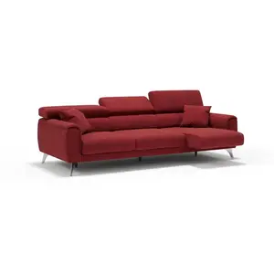 Divani.store Caravaggio Canapé 3 assises extensibles - Tissu imperméable rouge