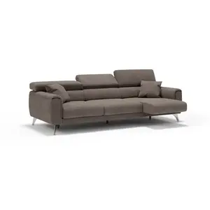 Divani.store Caravaggio Canapé 3 assises extensibles - Tissu imperméable brun