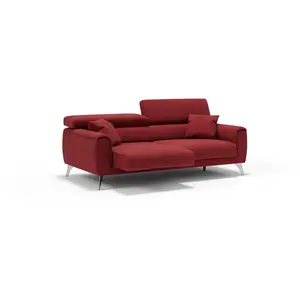 Comparateur de prix : Divani.store Caravaggio Canapé avec assises coulissantes en tissu doux imperméable T02 169 cm Rouge