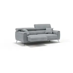 Comparateur de prix : Divani.store Caravaggio Canapé avec assises coulissantes en tissu doux imperméable T02 199 cm Gris Clair