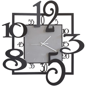 ARTI E MESTIERI horloge murale AMOS (Noir - métal verni et verre)Vendu parmyareadesign