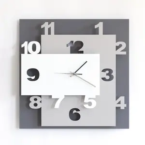 ARTI E MESTIERI horloge murale ZIGGURAT (Fango Bianco e Sabbia - Métal... pas cher