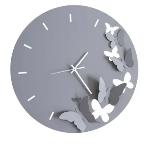 ARTI E MESTIERI horloge murale BUTTERFLY SPRING (Boue - Métal verni) pas cher