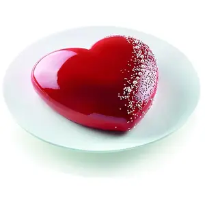 Moule à gâteau fantaisie SILIKOMART batticuore coeur 20.5 x 8 cm gris 3D TU pas cher