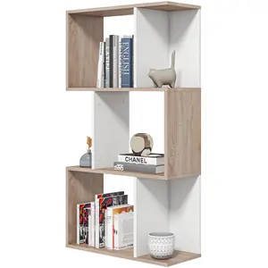 HOMCOM Étagère de Design Bibliothèque Moderne en Bois 3 Étagères 60 × ... pas cher