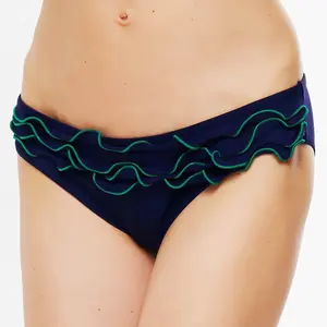 La Perla - Bas de maillot de bain Waves bleu marine/emeraude 42 pas cher