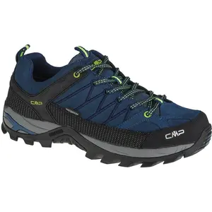 CMP Rigel Low Trekking Shoes WP Homme Chaussures de randonnée, Bleu Encre Jaune Fluo, 39 EU