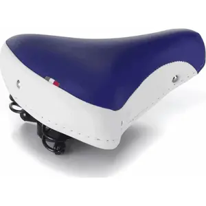 Montegrappa Selle Citybike Blanche/Bleue avec Ressorts, Revêtement Ska...