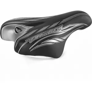 Montegrappa Selle de vélo enfant 14/16, Noir/Gris, 230x150 mm, Revêtement Skay pas cher