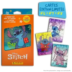 Boîte métal - PANINI - STITCH TC - 7 pochettes - 42 cartes pas cher