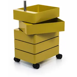 Caisson sur roulettes 5 tiroirs moutarde 360° Container - Magis