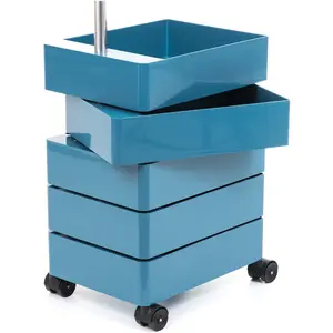 Caisson sur roulettes 5 tiroirs bleu 360° Container - Magis pas cher