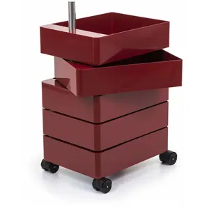 Caisson sur roulettes 5 tiroirs bordeaux 360° Container - Magis