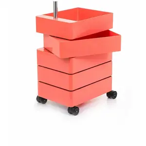 Caisson sur roulettes 5 tiroirs rose 360° Container - Magis pas cher