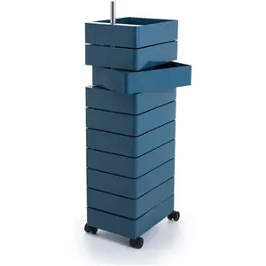MAGIS 360° meuble avec 10 tiroirs (Bleu - ABS poli / Aluminium)