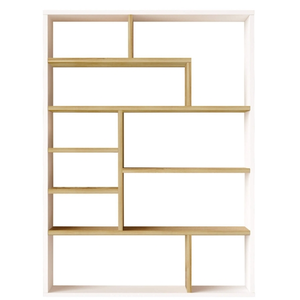 Bibliothèque rebecca mobili laung 123,5x90x22 panneau de particules bl... pas cher