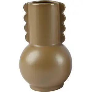Mobili Rebecca Vase en terre cuite marron, H 15 cm