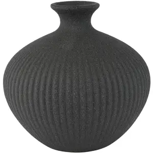 Mobili Rebecca Vase en grès noir, H 13 cm pas cher