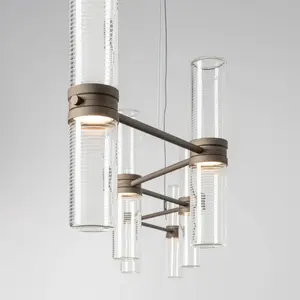 Suspension LED Artemide Zephyr Linear, bronze, 160 cm, applicationVendu parluminaire