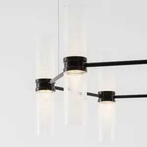 Suspension LED Artemide Zephyr Exagonal noir Ø 77 cm, applicationVendu parluminaire