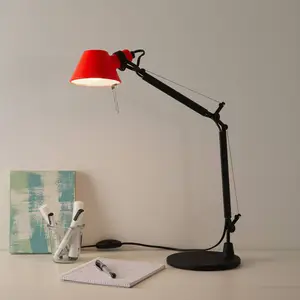 Artemide Tolomeo Micro Bicolor table black/coral pas cher