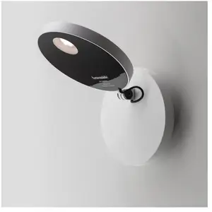 ARTEMIDE lampe murale applique DEMETRA FARETTO avec interrupteur (2700K blanc - Aluminium)Vendu parmyareadesign