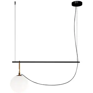 Comparateur de prix : Artemide NH S2 22-Suspension barre déportée sphère Verre/Métal L90cm