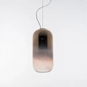 Artemide Gople suspension en verre, cuivrée/argent