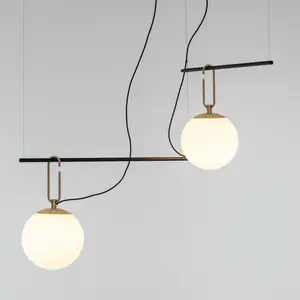 Artemide nh S3 2 suspension en verre à 2 lampes pas cher