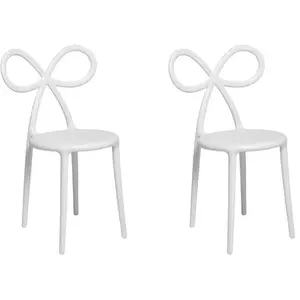 QEEBOO set de 2 chaises RIBBON CHAIR (Blanc - Polypropylène)