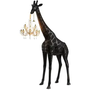 QEEBOO lampadaire GIRAFFE IN LOVE M (Noir - Polyéthylène) pas cher