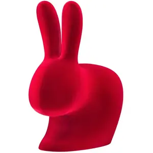 QEEBOO chaise RABBIT CHAIR VELVET FINISH (Rouge - Polyéthylène et velo... pas cher