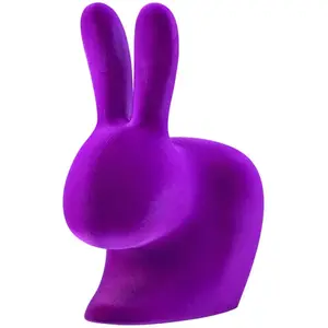 QEEBOO chaise RABBIT CHAIR VELVET FINISH (Violet - Polyéthylène et vel... pas cher