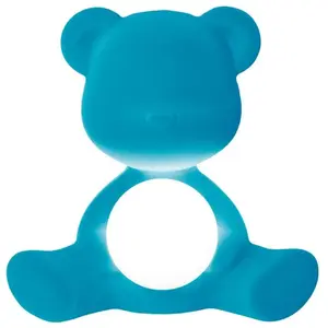 QEEBOO lampe de table TEDDY GIRL VELVET FINISH (Bleu - Polyéthylène et velours) pas cher