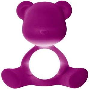 QEEBOO lampe de table TEDDY GIRL VELVET FINISH (Violet - Polyéthylène et velours) pas cher