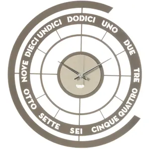 ARTI E MESTIERI horloge murale SKIPPER (Fango e avorio - Métal verni) pas cher